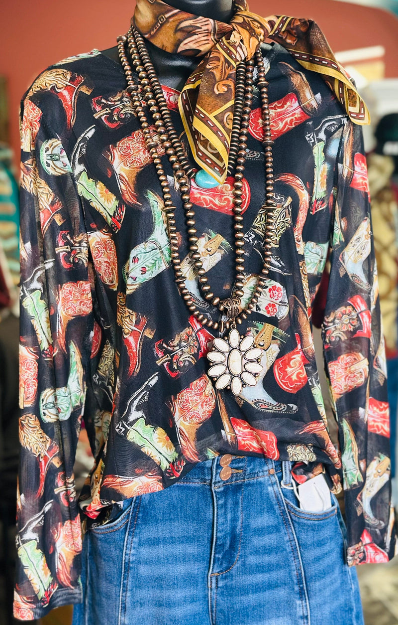 Shop Envi Me It's T-shirt Kinda Day The Give It The Boot Mesh Top
