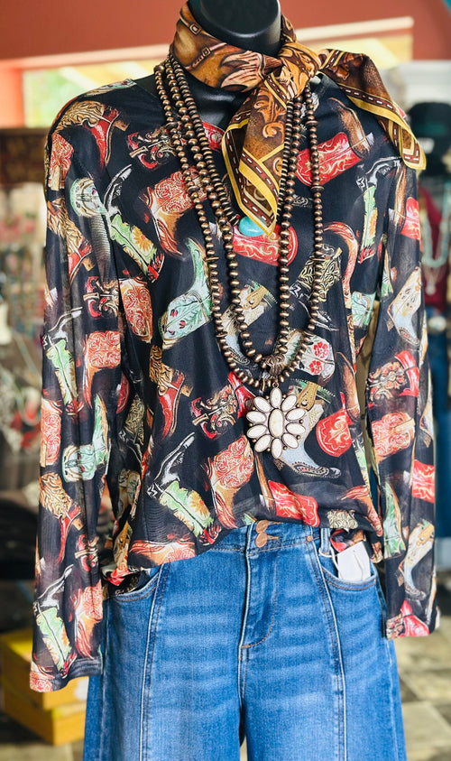 Shop Envi Me It's T-shirt Kinda Day The Give It The Boot Mesh Top