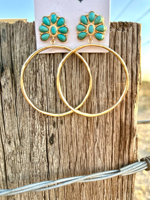 Shop Envi Me Earrings The Gold And Turquoise Hoop Earring