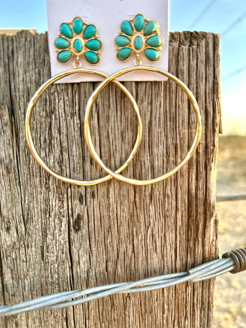 Shop Envi Me Earrings The Gold And Turquoise Hoop Earring