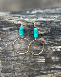 Shop Envi Me Earrings Gold The Gold & Stacked Turquoise Earring