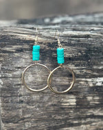 Shop Envi Me Earrings Gold The Gold & Stacked Turquoise Earring