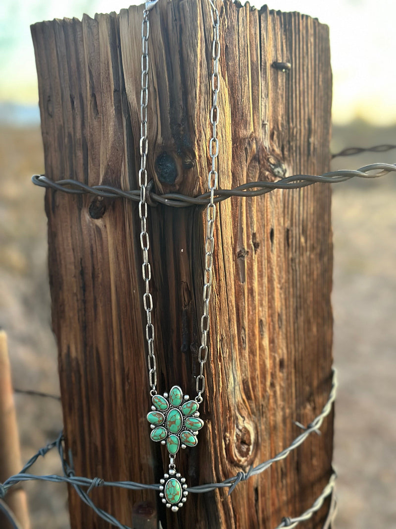 Shop Envi Me Jewelry The Green Turquoise Drop & Silver Paperclip Chain Necklace