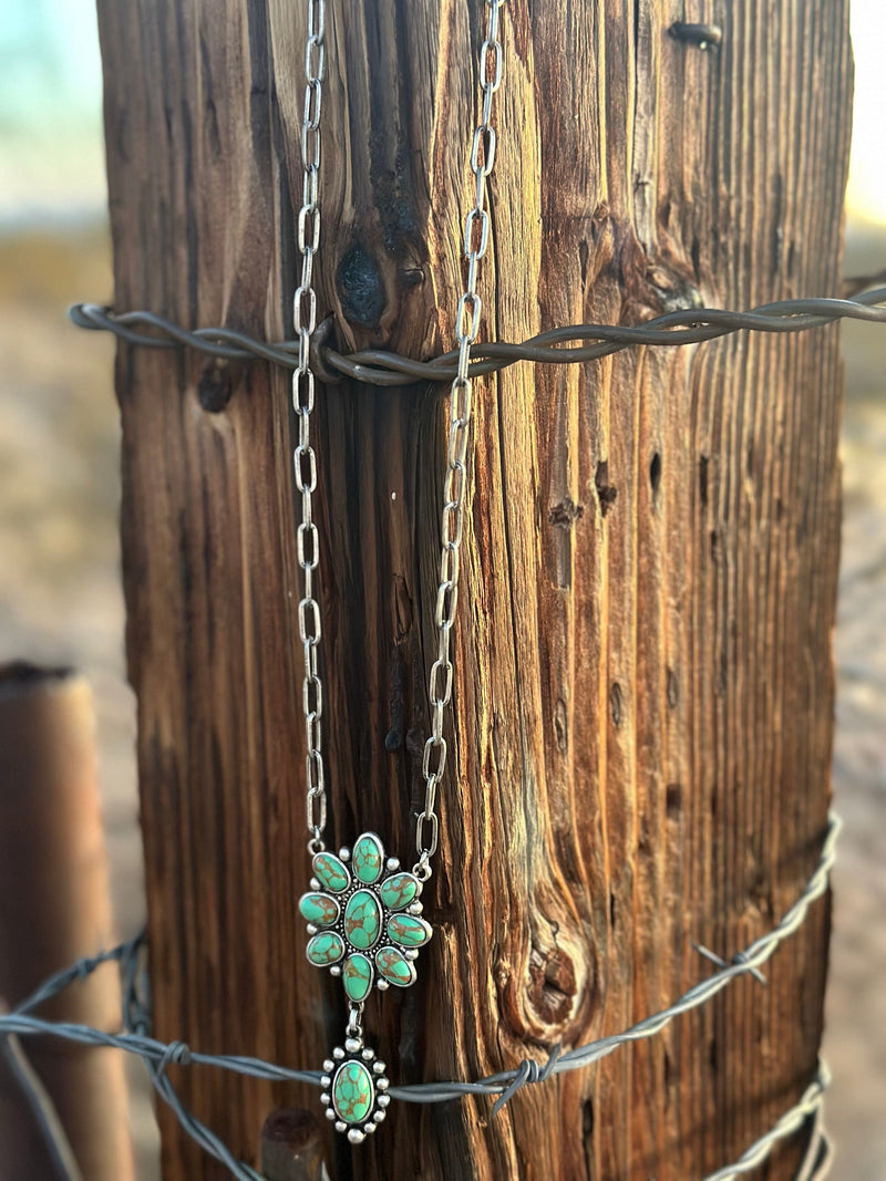 Shop Envi Me Jewelry The Green Turquoise Drop & Silver Paperclip Chain Necklace