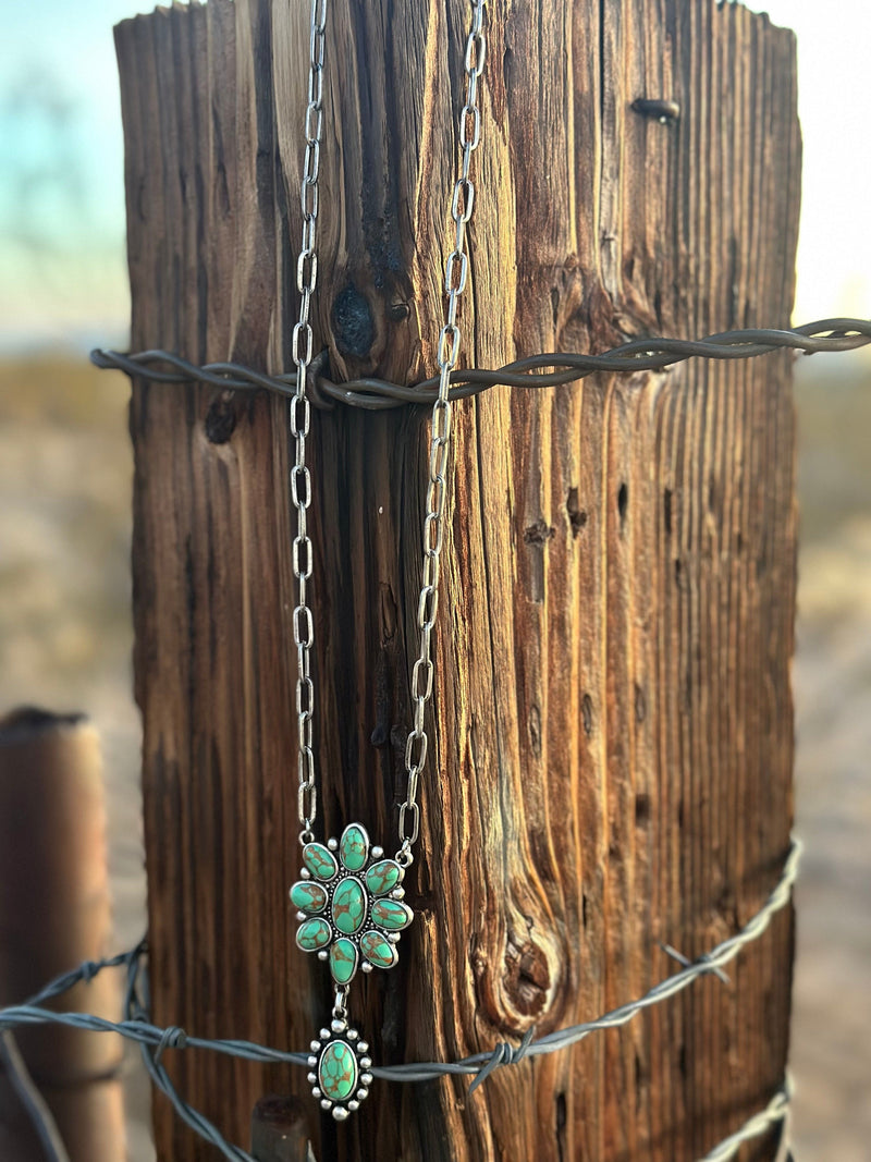 Shop Envi Me Jewelry The Green Turquoise Drop & Silver Paperclip Chain Necklace