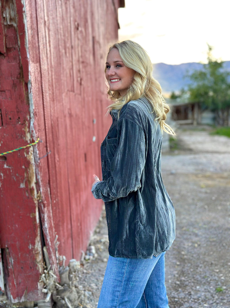 Shop Envi Me Cardigans and Kimonos The Grey Velvet Song Of San Antone Shirt