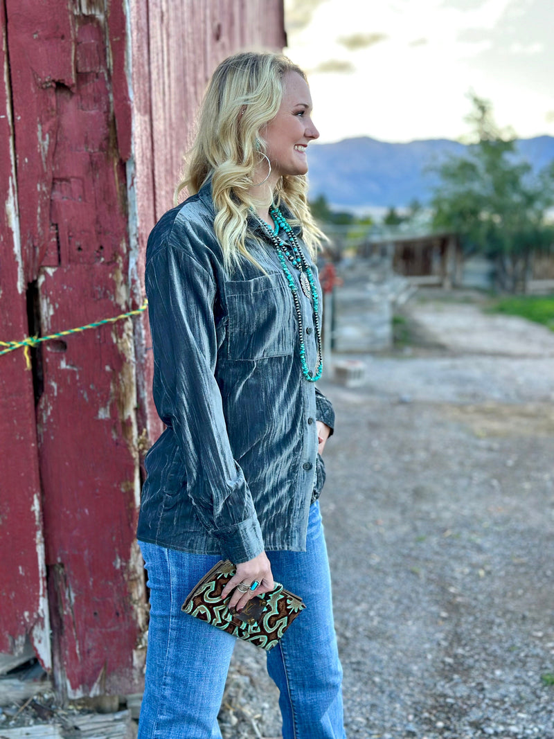 Shop Envi Me Cardigans and Kimonos The Grey Velvet Song Of San Antone Shirt