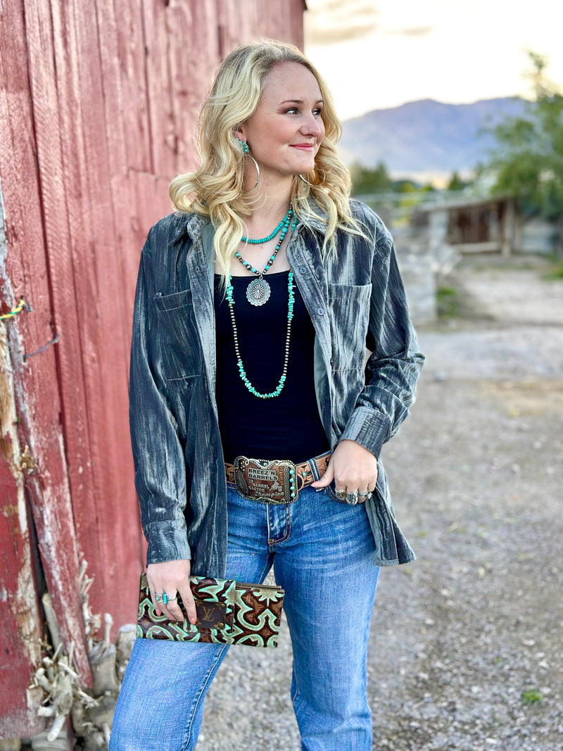 Shop Envi Me Cardigans and Kimonos The Grey Velvet Song Of San Antone Shirt