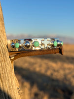 Shop Envi Me Earrings Sterling The Hammered Sterling Silver & Turquoise Cross Cuff Bracelet