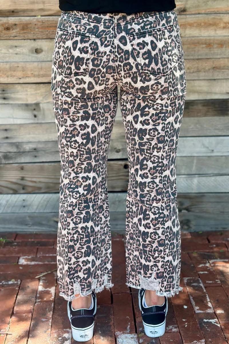 Shop Envi Me Bottoms The Hear Me Roar Cheetah Denim