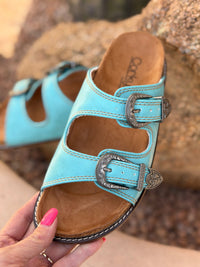 Shop Envi Me Footwear The Hey Girl By Corky’s Turquoise South Of Pecos Western Concho Sandals