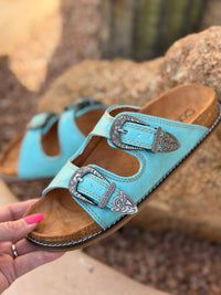 Shop Envi Me Footwear The Hey Girl By Corky’s Turquoise South Of Pecos Western Concho Sandals