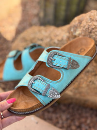 Shop Envi Me Footwear The Hey Girl By Corky’s Turquoise South Of Pecos Western Concho Sandals