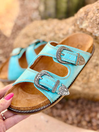 Shop Envi Me Footwear The Hey Girl By Corky’s Turquoise South Of Pecos Western Concho Sandals