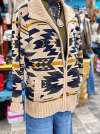Shop Envi Me Cardigans and Kimonos The High Desert Zip Up Aztec Sweater