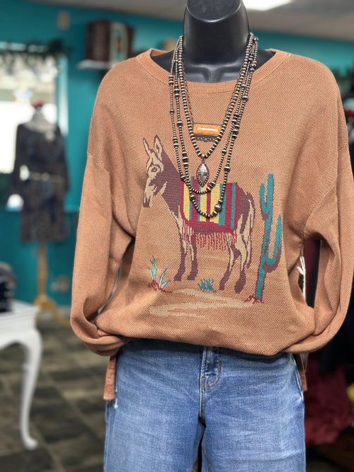 Shop Envi Me Tops and Tunics The Holiday In The Desert Donkey Sweater