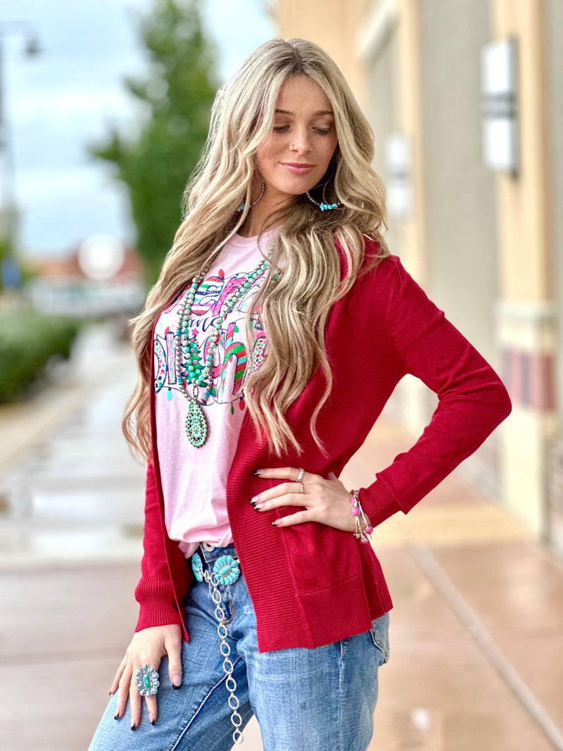 Shop Envi Me Tops and tunics The Holiday Red Cardigan