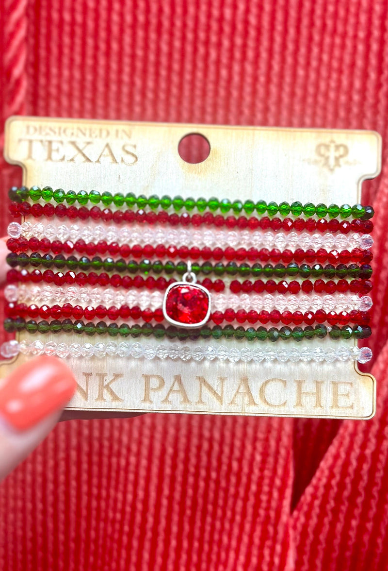 Shop Envi Me Jewelry Stack Set / Gold The Holiday Sparkle Pink Panache Stack Bracelet Set