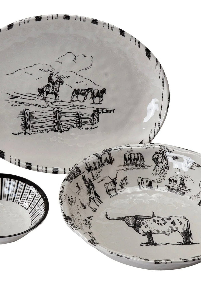 At the Ranch Cowboys & Brands Dinnerware