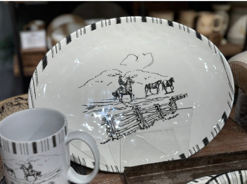 At the Ranch Cowboys & Brands Dinnerware