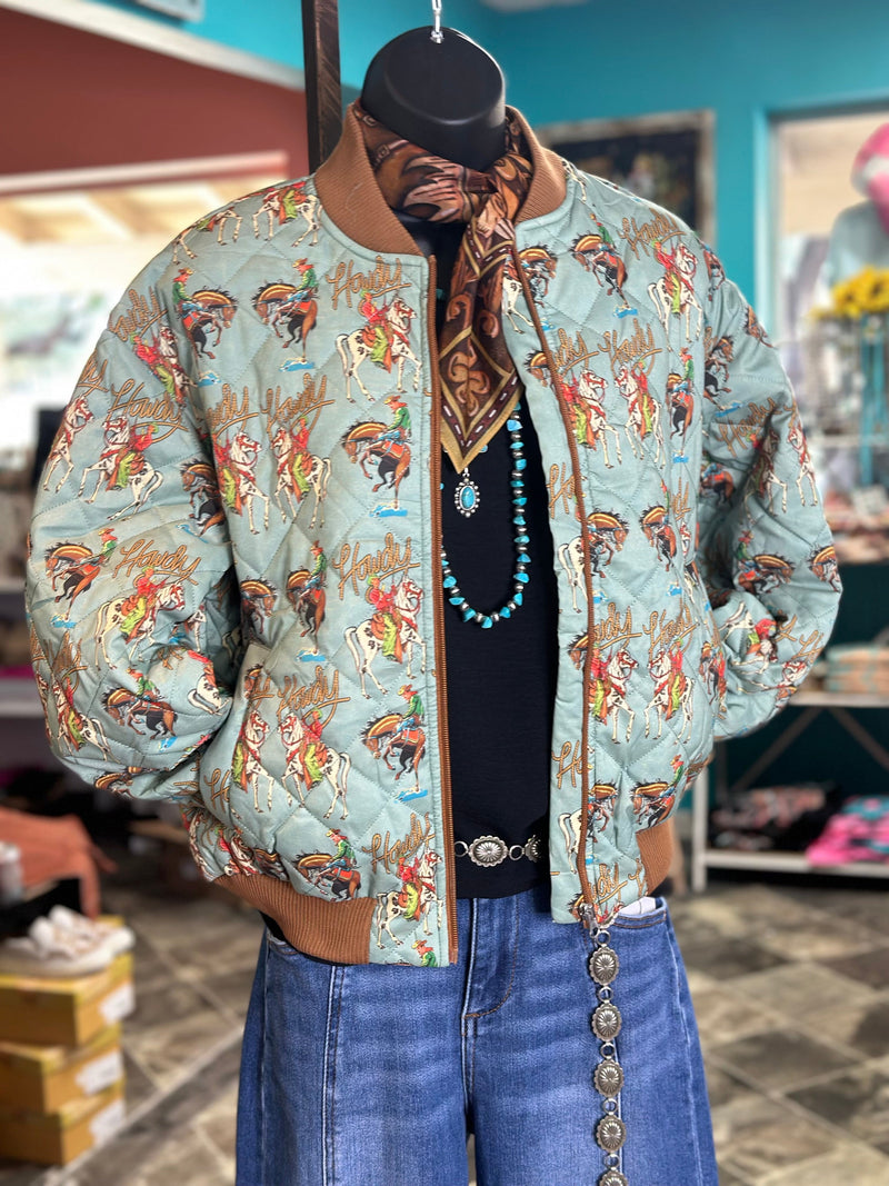 Shop Envi Me The Howdy Cowboys Quilted Bomber Jacket