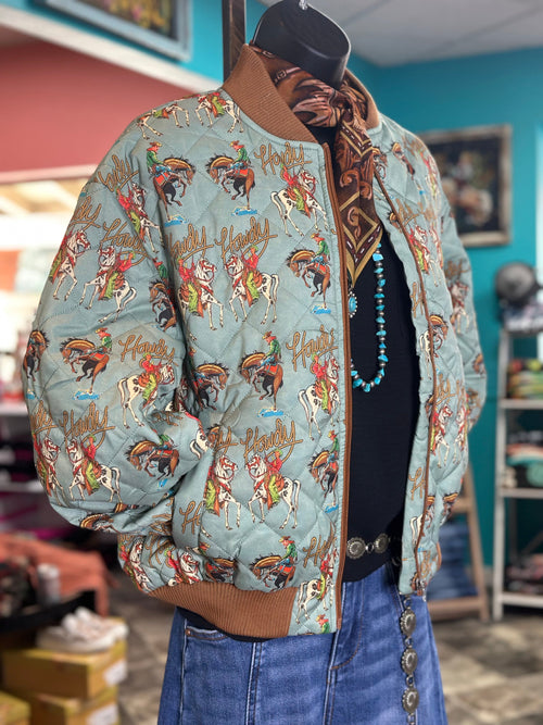 Shop Envi Me The Howdy Cowboys Quilted Bomber Jacket