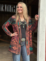 Shop Envi Me Cardigans and Kimonos The Jackson Hole Aztec Concho Sweater Cardigan