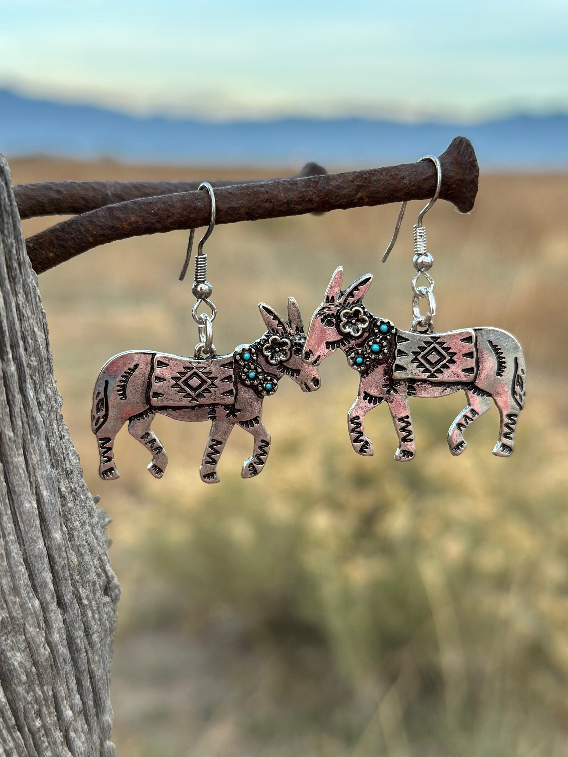 thumbnail image 2 of Handmade 3D Donkey Earrings – Silver Plated Tibetan, Hook Closure, Cute Animal Jewelry, UK 2 of 5
