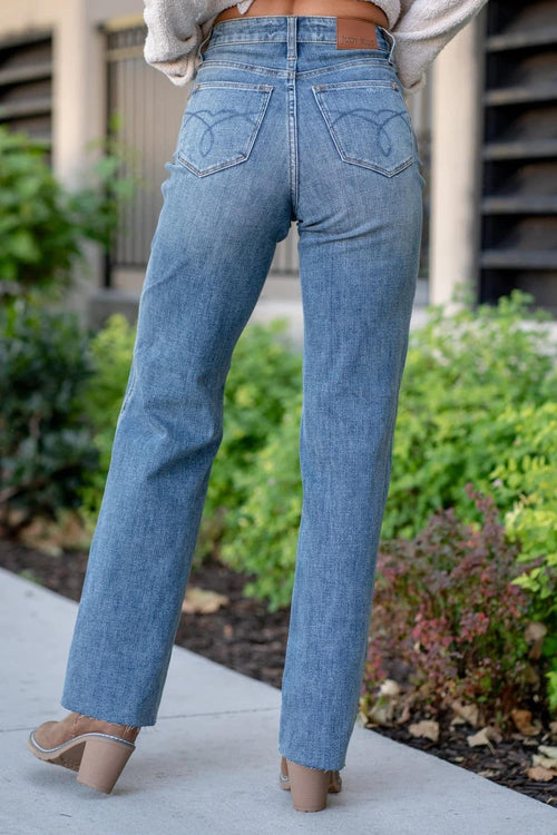 Kiwidrop Jeans The Judy Blue Boot Stitch Straight Leg Denim
