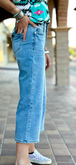 Just Black Bottoms The Judy Blue Wide Leg Ankle Crop Denim