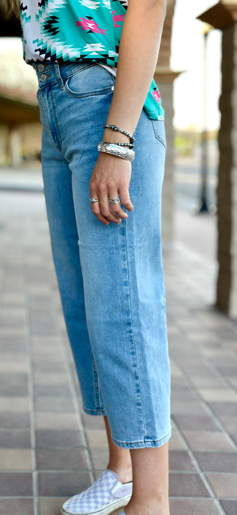 Just Black Bottoms The Judy Blue Wide Leg Ankle Crop Denim