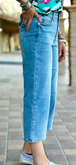 Just Black Bottoms The Judy Blue Wide Leg Ankle Crop Denim