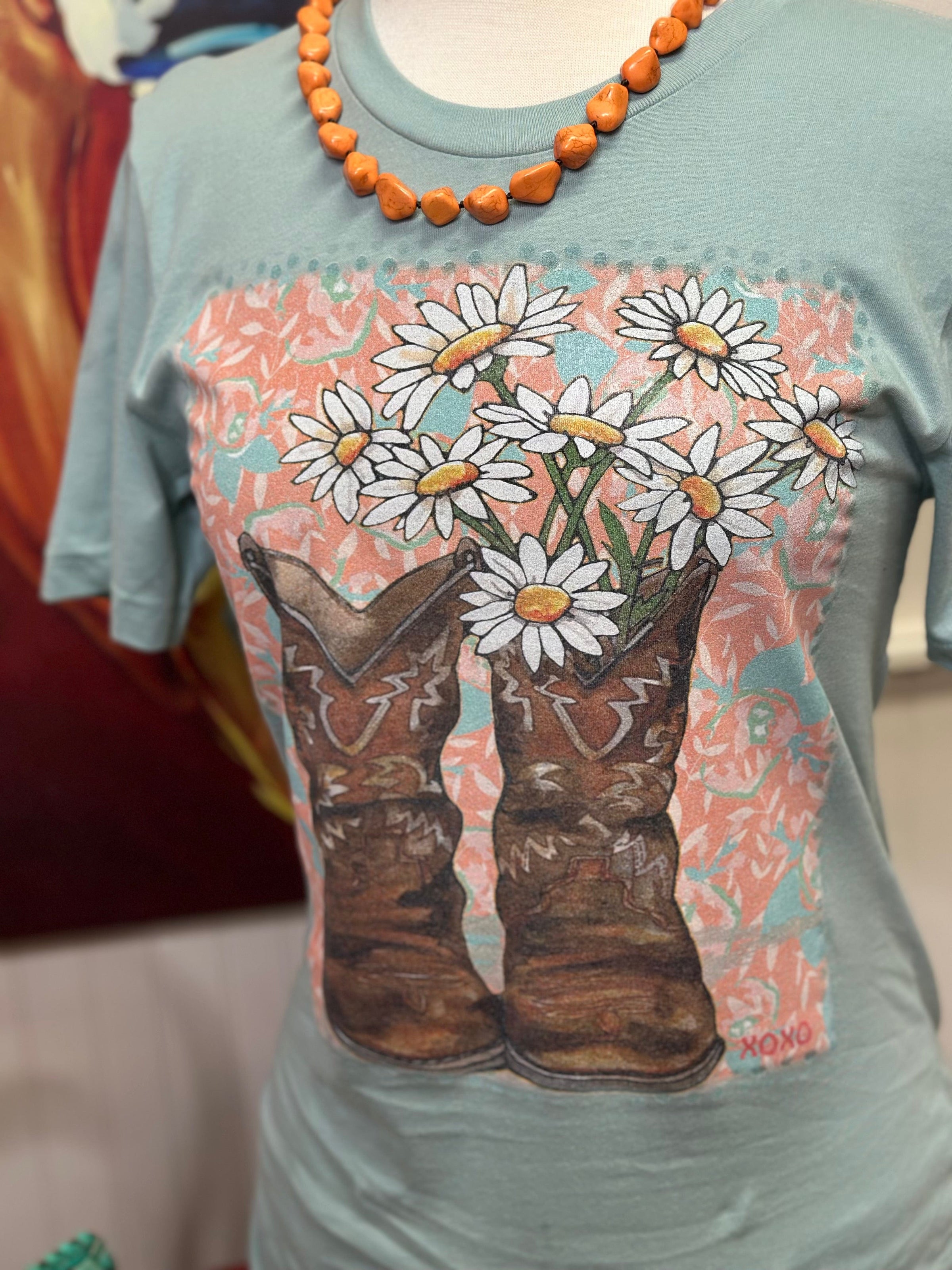 Shop Envi Me It's T-shirt Kinda Day The Kickin’ Spring Floral Boots Tee