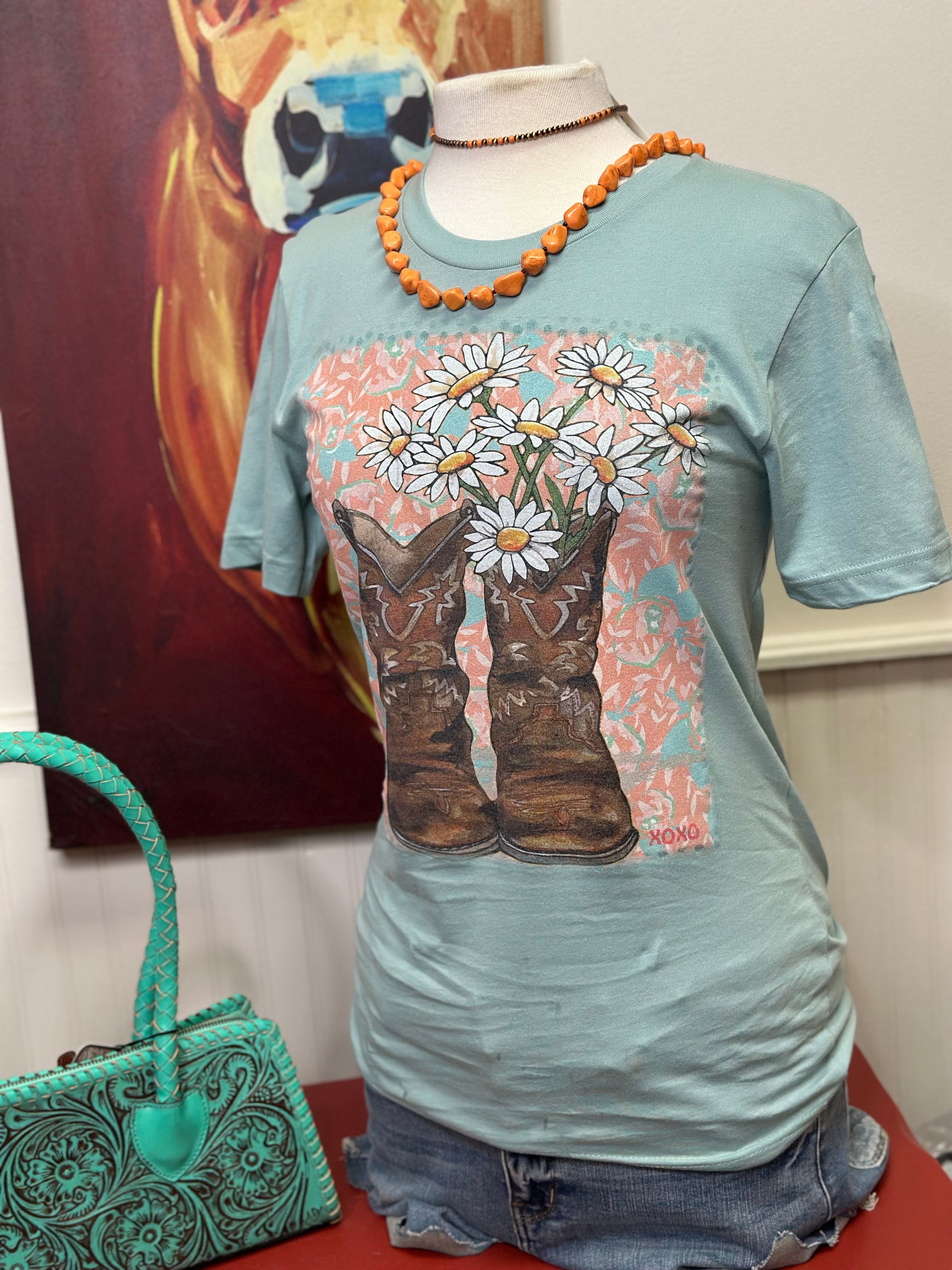 The Kickin’ Spring Floral Boots Tee – Shop Envi Me
