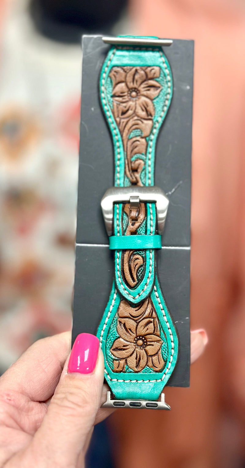 Shop Envi Me Jewelry Turquoise & Tooled The Laramie Leather Watch Band