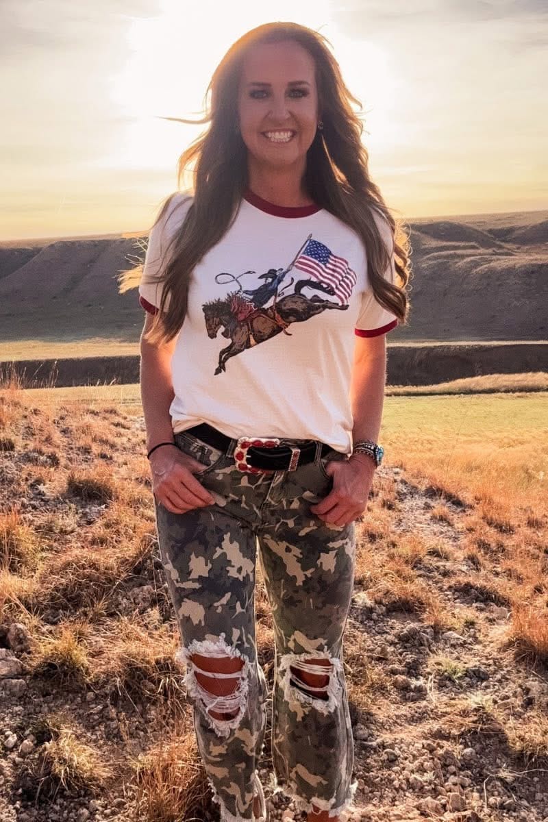 Shop Envi Me Tops The Let Freedom Ring Bronc Ringer Tee