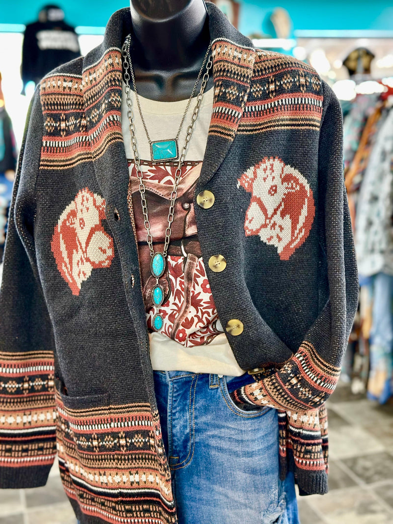 Shop Envi Me Cardigans and Kimonos The Life On The Ranch Vintage Hereford Cardigan