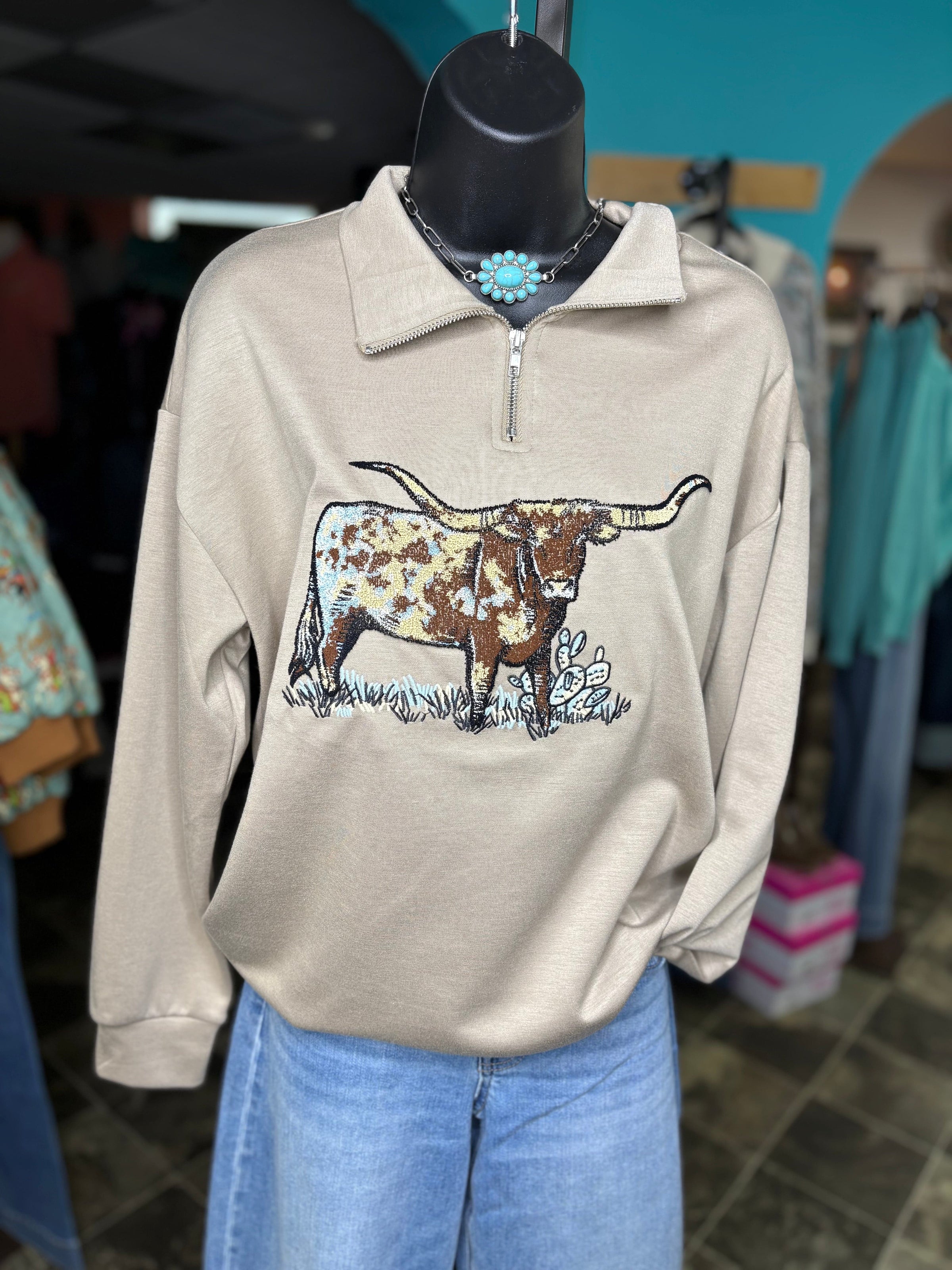 Shop Envi Me Tops and Tunics The Longhorn Life Quarter Zip Pullover