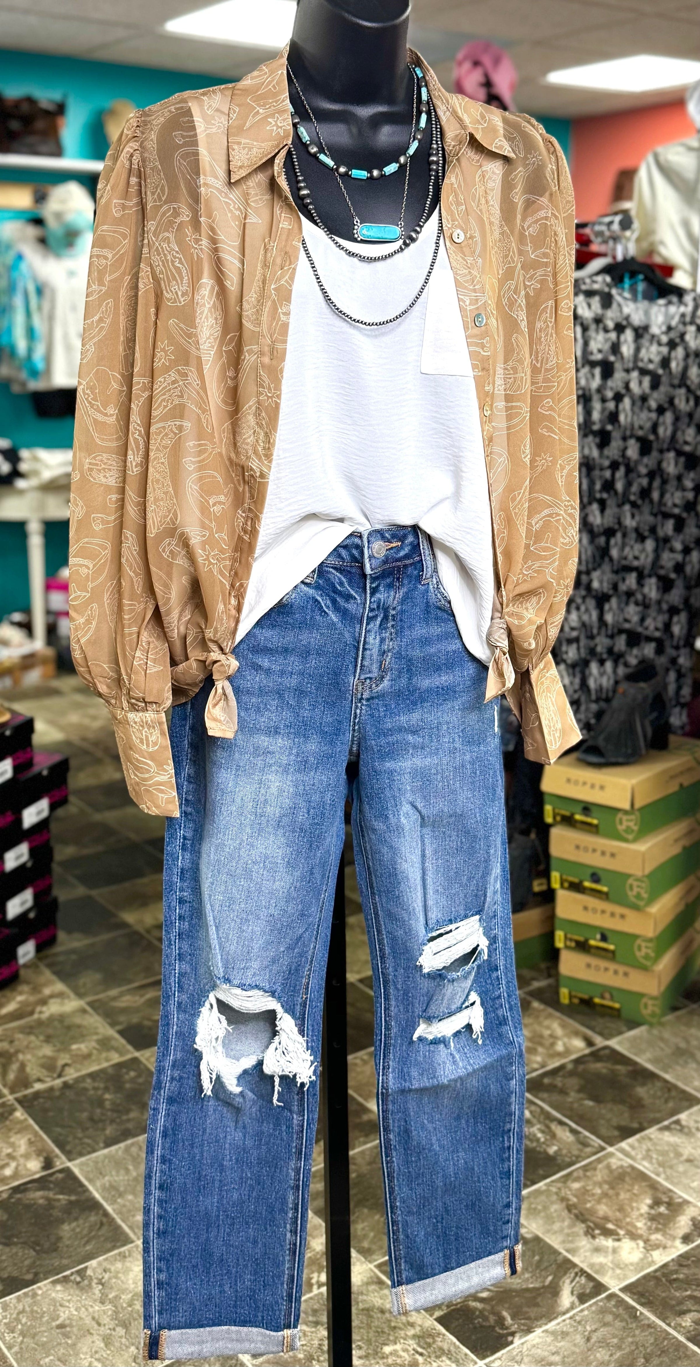 Lovervet Bottoms The Lovervet Boyfriend Fit High Rise Straight Leg Ankle Crop Denim