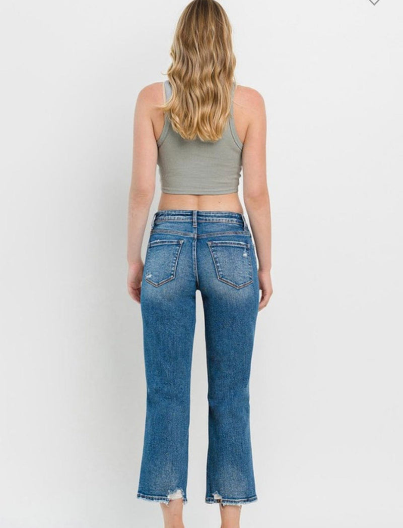 Lovervet Bottoms The Lovervet Devon High Rise Straight Leg Ankle Crop Denim