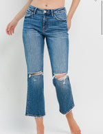 Lovervet Bottoms The Lovervet Devon High Rise Straight Leg Ankle Crop Denim
