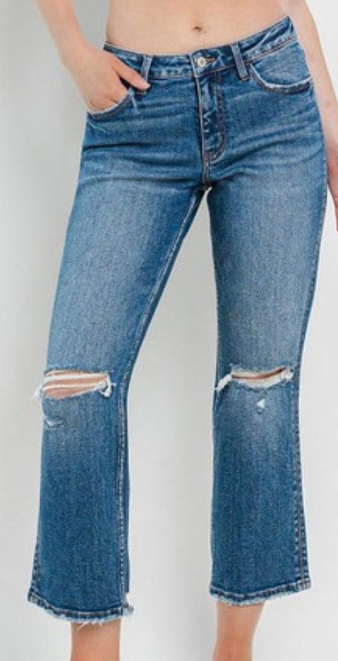 Lovervet Bottoms The Lovervet Devon High Rise Straight Leg Ankle Crop Denim