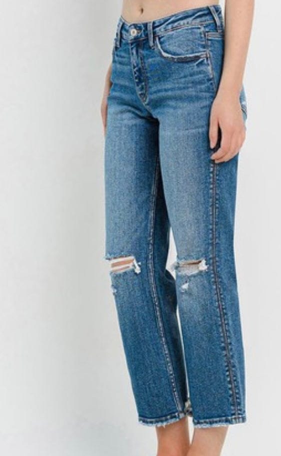 Lovervet Bottoms The Lovervet Devon High Rise Straight Leg Ankle Crop Denim
