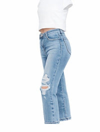 Lovervet Bottoms The Lovervet Paloma High Rise Straight Leg Distressed Ankle Crop Denim