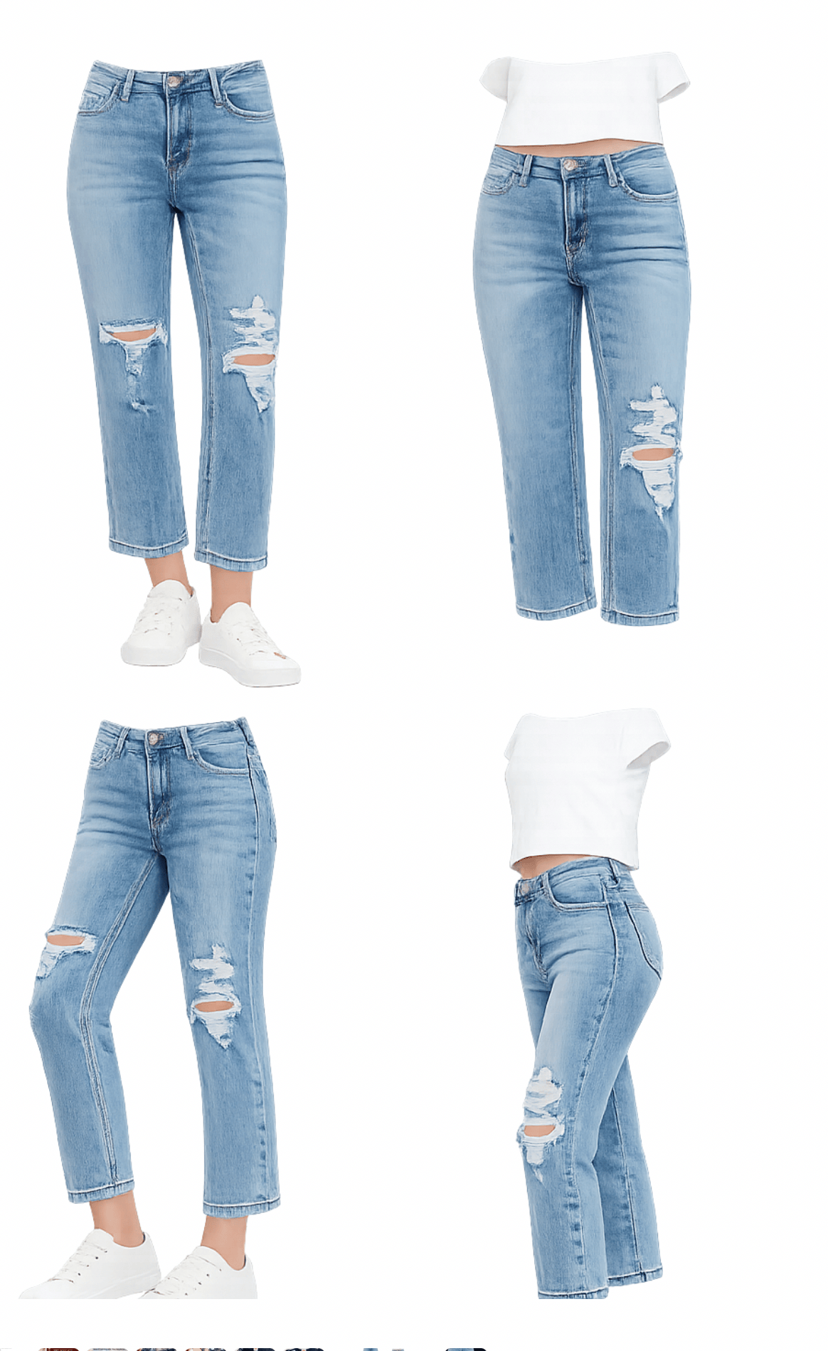 Lovervet Bottoms The Lovervet Paloma High Rise Straight Leg Distressed Ankle Crop Denim