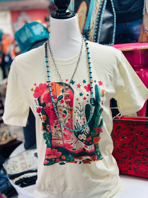 Shop Envi Me It's T-shirt Kinda Day The Marana Cactus Boots Tee