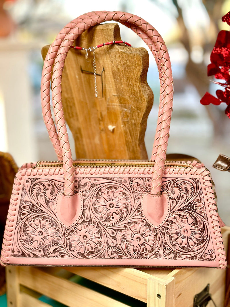 Shop Envi Me Arm Candy The Marilyn Tooled Pink Leather Bag