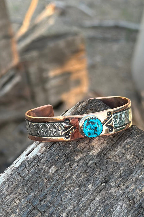 Shop Envi Me Bracelets Sterling Silver & Copper The Marisol Turquoise & Copper & Sterling Silver Cuff Bracelet