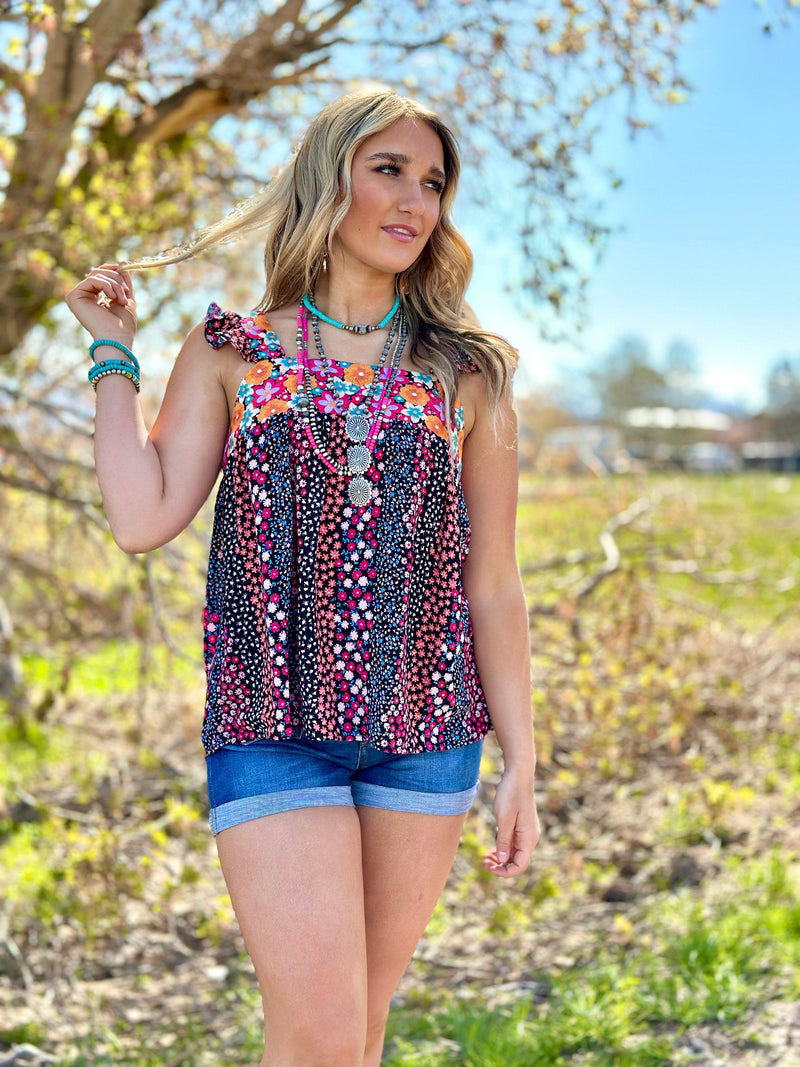 Shop Envi Me Tops and Tunics The May Flowers Embroidered Tank