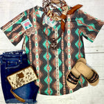 Shop Envi Me Tops and Tunics The Merida V Neck Aztec Stripe Tee